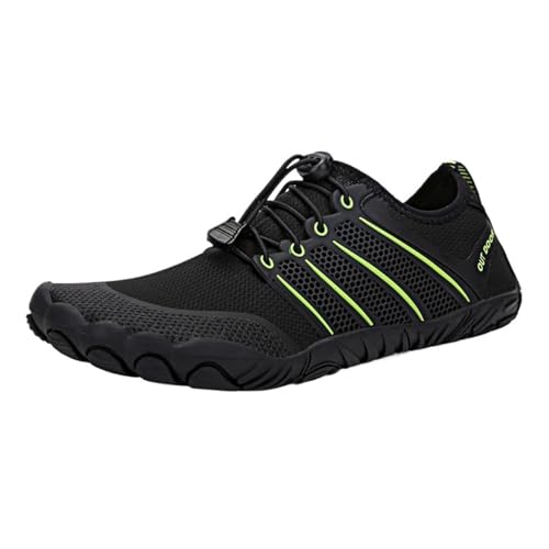 SPPEOUKJ Wasserschuhe Herren Cross-Trainer Barfußschuh Wide Toe Damen Upstream Schwimmschuhe Strandpantoffeln Wasserschuhe Fur Wasserschuhe(9519-BLACK Green,36) von SPPEOUKJ