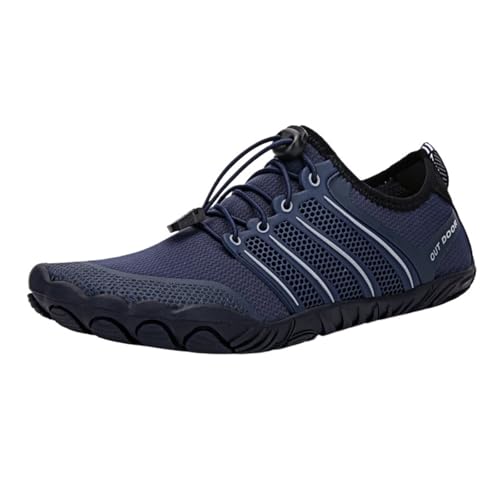 SPPEOUKJ Wasserschuhe Herren Cross-Trainer Barfußschuh Wide Toe Damen Upstream Schwimmschuhe Strandpantoffeln Wasserschuhe Fur Wasserschuhe(9519-BLUE Silver,42) von SPPEOUKJ