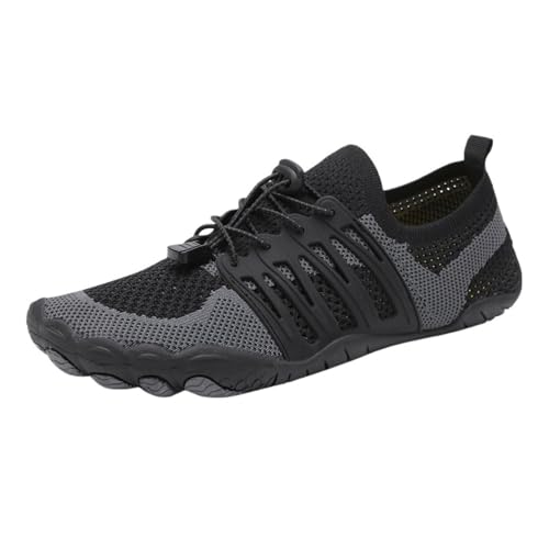 SPPEOUKJ Wasserschuhe Herren Cross-Trainer Barfußschuh Wide Toe Damen Upstream Schwimmschuhe Strandpantoffeln Wasserschuhe Fur Wasserschuhe(D03-BLACK,41) von SPPEOUKJ