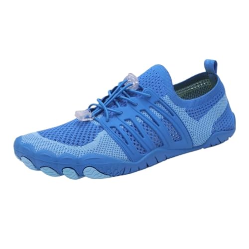 SPPEOUKJ Wasserschuhe Herren Cross-Trainer Barfußschuh Wide Toe Damen Upstream Schwimmschuhe Strandpantoffeln Wasserschuhe Fur Wasserschuhe(D03- Blue,35) von SPPEOUKJ