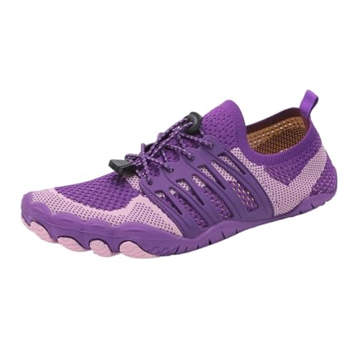 SPPEOUKJ Wasserschuhe Herren Cross-Trainer Barfußschuh Wide Toe Damen Upstream Schwimmschuhe Strandpantoffeln Wasserschuhe Fur Wasserschuhe(D03-PURPLE,37) von SPPEOUKJ