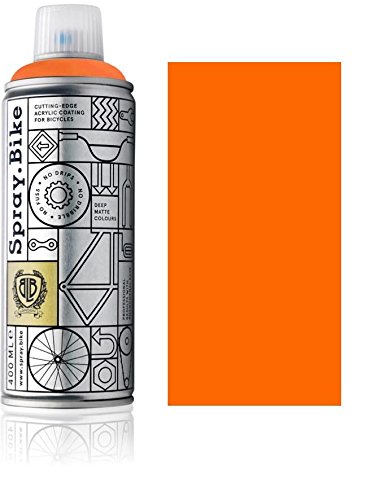 SPRAY.BIKE Fahrrad Lackspray Neon Orange - in versch. Farben - KEINE GRUNDIERUNG notwendig - Acryllack/Lack Spray in 400 ml Spraydose, Matt- und Klarlack Optik möglich (Neon Orange) von SPRAY.BIKE