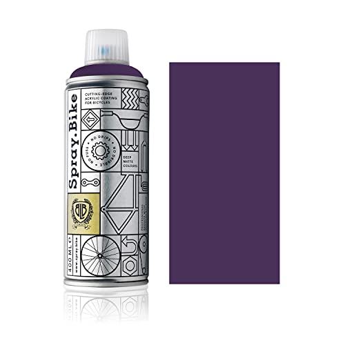 SPRAY.BIKE Fahrrad Lackspray in versch. Farben - KEINE GRUNDIERUNG notwendig - Acryllack/Lack Spray in 400 ml Spraydose, Matt- und Klarlack Optik möglich (Auberginenlila Elderberry, Matt) von SPRAY.BIKE