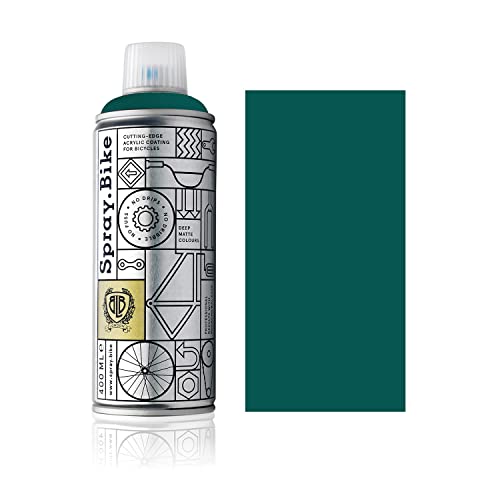 SPRAY.BIKE Fahrrad Lackspray in versch. Farben - KEINE GRUNDIERUNG notwendig - Acryllack/Lack Spray in 400 ml Spraydose, Matt- und Klarlack Optik möglich (Blaugrün Peacock, Matt) von SPRAY.BIKE