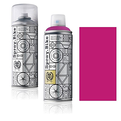 Fahrrad Lackspray in versch. Farben - Keine GRUNDIERUNG notwendig - Acryllack/Lack Spray in 400 ml Spraydose, Matt- und Klarlack Optik möglich (Fuchsia Quasar, Klarlack Set) von SPRAY.BIKE