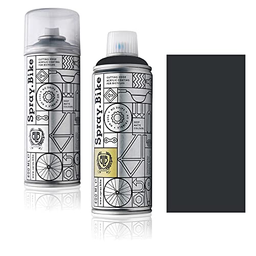 SPRAY.BIKE Fahrrad Lackspray in versch. Farben - Keine GRUNDIERUNG notwendig - Acryllack/Lack Spray in 400 ml Spraydose, Matt- und Klarlack Optik möglich (Graphitgrau Raven Grey, Klarlack Set) von SPRAY.BIKE