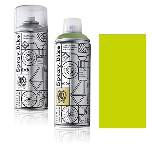 Fahrrad Lackspray in versch. Farben - Keine GRUNDIERUNG notwendig - Acryllack/Lack Spray in 400 ml Spraydose, Matt- und Klarlack Optik möglich (Limettengrün Limehouse, Klarlack Set) von SPRAY.BIKE