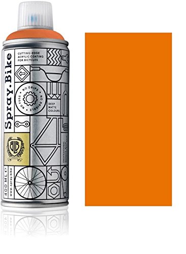 Fahrrad Lackspray in versch. Farben - KEINE GRUNDIERUNG notwendig - Acryllack/Lack Spray in 400 ml Spraydose, Matt- und Klarlack Optik möglich (Orange "Meise Orange", Matt) von SPRAY.BIKE