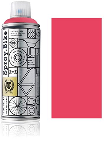 Fahrrad Lackspray in versch. Farben - Keine GRUNDIERUNG notwendig - Acryllack/Lack Spray in 400 ml Spraydose, Matt- und Klarlack Optik möglich (Pinkrot Strawberry Hill, Matt) von SPRAY.BIKE