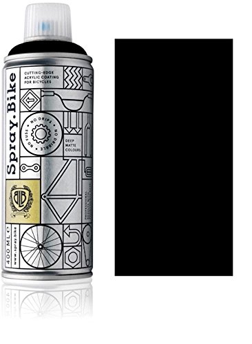 SPRAY.BIKE Fahrrad Lackspray in versch. Farben - KEINE GRUNDIERUNG notwendig - Acryllack/Lack Spray in 400 ml Spraydose, Matt- und Klarlack Optik möglich (Schwarz "Blackfrias", Matt) von SPRAY.BIKE
