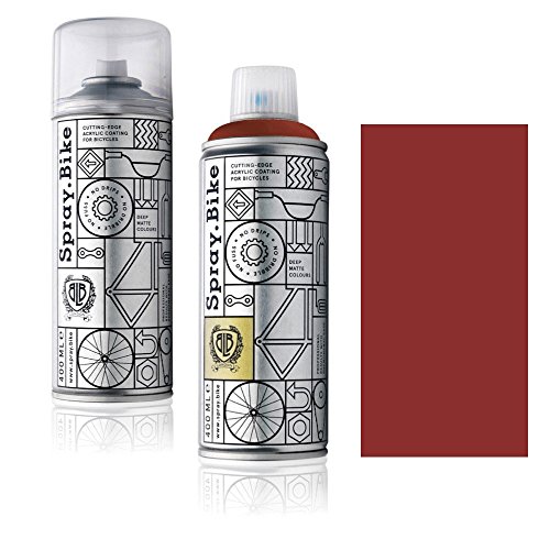 Fahrrad Lackspray in versch. Farben - Keine GRUNDIERUNG notwendig - Acryllack/Lack Spray in 400 ml Spraydose, Matt- und Klarlack Optik möglich (Schwarzrot Redbridge, Klarlack Set) von SPRAY.BIKE