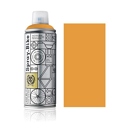 SPRAY.BIKE Fahrrad Lackspray in versch. Farben - KEINE GRUNDIERUNG notwendig - Acryllack/Lack Spray in 400 ml Spraydose, Matt- und Klarlack Optik möglich (Senfgelb Carlton, Matt) von SPRAY.BIKE
