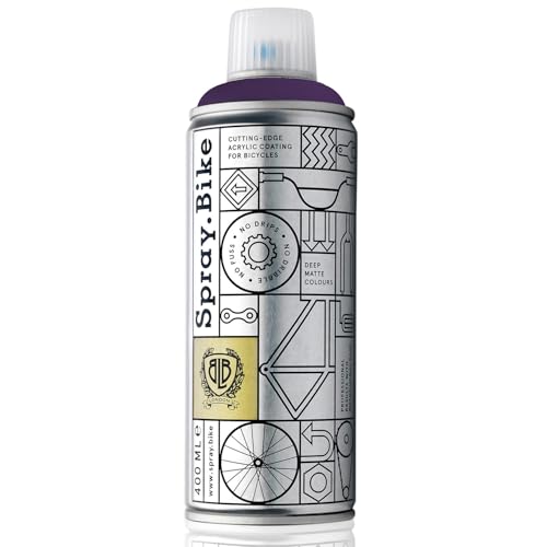 SPRAY.BIKE Fahrrad Lackspray - auberginenlila Matt (NIGHTSHADE- Elderberry) in 400 ml Spraydose - KEINE GRUNDIERUNG notwendig - Fahrradlack, Sprühlack, Acryllack, Lack Spray von SPRAY.BIKE