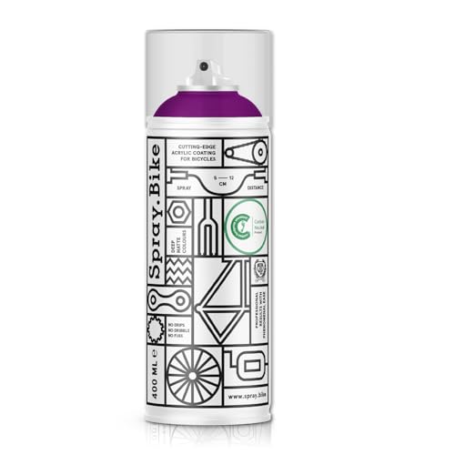 SPRAY.BIKE Fahrrad Lackspray - pflaumenblau Matt (LONDON- Plumstead) in 400 ml Spraydose - KEINE GRUNDIERUNG notwendig - Fahrrad Lack, Sprühlack, Acryllack, Lack Spray von SPRAY.BIKE
