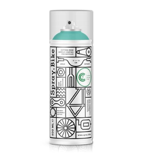 SPRAY.BIKE Fahrrad Lackspray - türkis Matt (HISTORIC- Milan Celadon 2) 400 ml Spraydose - KEINE GRUNDIERUNG notwendig - Fahrrad Lack, Sprühlack, Acryllack, Lack Spray von SPRAY.BIKE