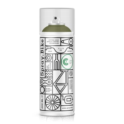 SPRAY.BIKE Fahrrad Lackspray - olivgrün Matt (LONDON- Parsons Green) in 400 ml Spraydose - KEINE GRUNDIERUNG notwendig - Fahrrad Lack, Sprühlack, Acryllack, Lack Spray von SPRAY.BIKE