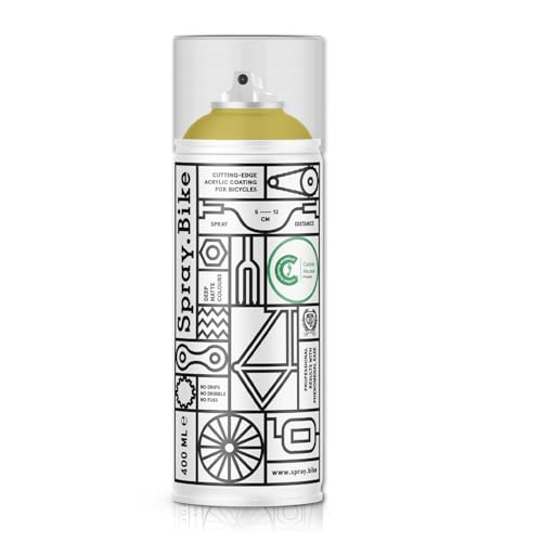 SPRAY.BIKE Fahrrad Lackspray - gelbgrün Matt (LONDON- Sands End) in 400 ml Spraydose - KEINE GRUNDIERUNG notwendig - Fahrrad Lack, Sprühlack, Acryllack, Lack Spray von SPRAY.BIKE