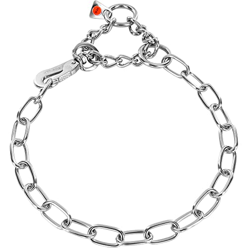 Sprenger Kettenhalsband für Hunde aus Edelstahl mit Haken und Zugbegrenzung I Hundehalsband m mit extra Langen Kettenglieder 3mm, fellschonend, 40 cm von SPRENGER