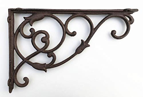 Viktorianischer Stil Gusseisen Kunstvoller Regalwinkel in 2 Größen und 3 Farben., metall, braun, 34X22.8 von spring life