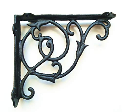 Viktorianischer Stil Gusseisen Kunstvoller Regalwinkel in 2 Größen und 3 Farben., metall, schwarz, 20X17 von spring life