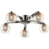 Spring Lighting - 5 Light Flush Multi Arm Mesh Deckenleuchte Chrom, Kupfer, G9 von SPRING LIGHTING