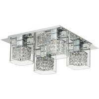 Spring Lighting Contemporary Shade Cluster Ceiling 4 Light Chrom, Kristall von SPRING LIGHTING
