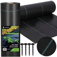 AGROGEWEBE 70G 1,6x50m SCHWARZ AGROVLIES UV DICK UNKRAUTHEMMEND + STIFTE von SPRINGOS