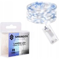 Drahtlichter 20 Led Mit Batterie Weiss Blau von SPRINGOS