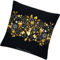 Kissenbezug Dekorative Kissenhülle mit Goldprägung 40 x 40 cm von SPRINGOS