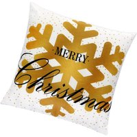 Kissenbezug Schneeflocke Goldprägung 40 x 40 cm von SPRINGOS