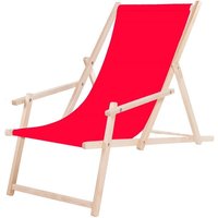 Klappbarer Strandliegestuhl mit Armlehnen in Rot. Klappbarer Strandliegestuhl mit Armlehnen in Rot. von SPRINGOS