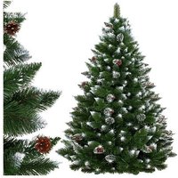 Springos - Künstlicher Premium-Weihnachtsbaum 220 cm Diamantkiefer mit Kunstschnee und echten Zapfen Winter-Optik von SPRINGOS