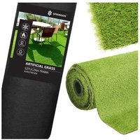 Künstlicher Rasen aus einer 1,5 m Rolle für Terrasse, Balkon oder weicher 20 mm Rasenplatz. von SPRINGOS