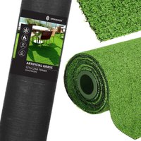 Künstlicher Rasen aus einer 2 Meter langen Rolle für Terrasse, Balkon oder weichen 7mm Rasenplatz. von SPRINGOS