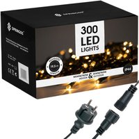 LED-Lichterkette 19,5 m 300 warmweiße Dioden für Innen Außen Dunkelgrünes Kabel LED-Lichterkette 19,5 m 300 warmweiße Dioden für Innen Außen Dunkelgrünes Kabel von SPRINGOS