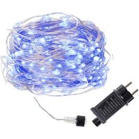 LED-Lichterkette mit Timer 200 LEDs 23 m 8 Funktionen Stromversorgung blaues Licht von SPRINGOS