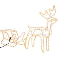 LED-Lichtschlauch Rentier mit Schlitten Warmwieß Flash-Effekt von SPRINGOS