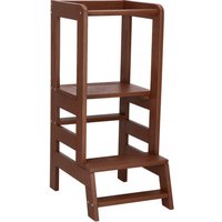 Lernturm Küchenhelfer für Kinder 90 x 39 x 52 cm Massivholz braun von SPRINGOS