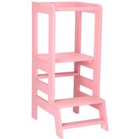 Springos - Lernturm Küchenhelfer für Kleinkinder 90x39x52 cm Massivholz pink von SPRINGOS