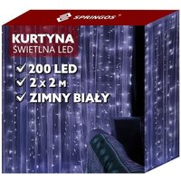 Lichterkette Lichtervorhang 2 x 2 m Kaltweiß - Springos von SPRINGOS