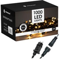 Lichterkette mit 1000 LEDs 8 Modi Warmweißes Licht 52,5 m Strombetrieben grünes Kabel Lichterkette mit 1000 LEDs 8 Modi Warmweißes Licht 52,5 m Strombetrieben grünes Kabel von SPRINGOS