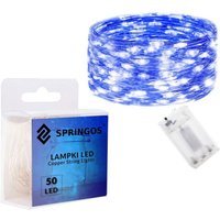 Lichterkette mit 50 LEDs 5 m batteriebetrieben Indoor blaues Licht Lichterkette mit 50 LEDs 5 m batteriebetrieben Indoor blaues Licht von SPRINGOS
