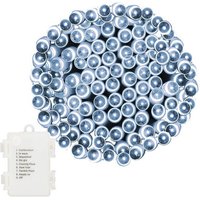 Lichterkette mit Timer 120 LEDs 9 m Kaltweiß 8 Modi für außen und innen Batterie von SPRINGOS