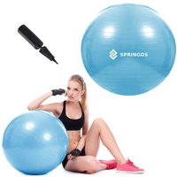 Rehabilitationsball für Übungen, 55 cm, gymnastisch, mit Pumpe, Fitness, blau von SPRINGOS