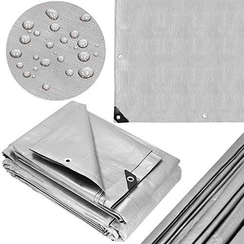 SPRINGOS Abdeckplane mit Ösen Wasserdicht 4 x 8 m Reißfest Schutzplane für Kaminholz Gartenmöbeln Bootsplane PE 210 g/m2 von SPRINGOS