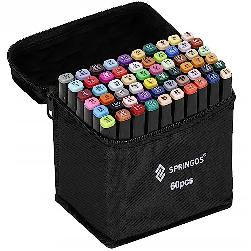 SPRINGOS Alkohol Marker 60 Stück Weiche Farben zum Zeichnen und Malen inkl. Ordner SPRINGOS Alkohol Marker 60 Stück Weiche Farben zum Zeichnen und Malen inkl. Ordner von SPRINGOS