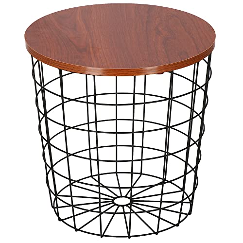 SPRINGOS Beistelltisch Couchtisch Drahttisch Rund 39 x 40 cm Korbtisch Metall durchbrochenes Design industrieller Tisch für Innenräume von SPRINGOS