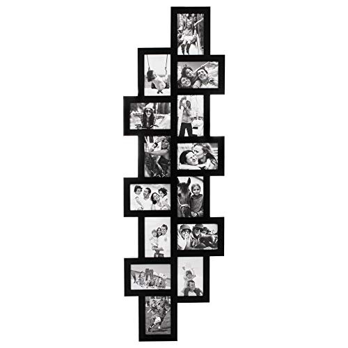 SPRINGOS Bilderrahmen Fotocollage 14 Fotos Fotorahmen Hoch-Querformat Kunststoffrahmen Mehrfachrahmen von SPRINGOS