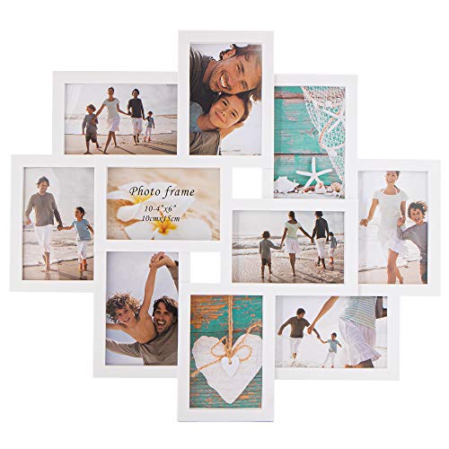 SPRINGOS Bilderrahmen Kunststoffrahmen Mehrfachrahmen 10 Fotos Rosette Hoch-Querformat von SPRINGOS