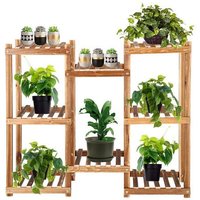 SPRINGOS Blumenständer Blumentreppe aus Holz Pflanzentreppe 5 Ebenen Pflanzenständer Balkon Wohnzimmer Garten Terrasse von SPRINGOS